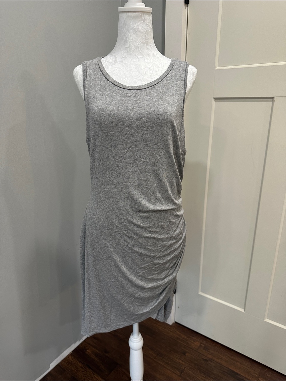 Altar'd State Heather Gray Asymmetrical Tank Dress